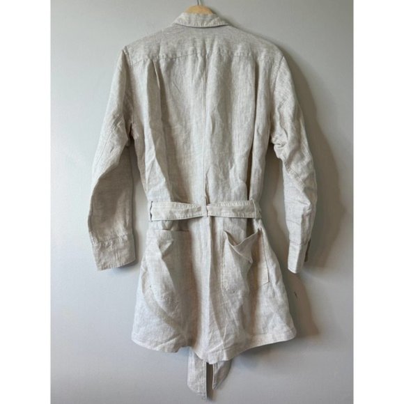 Marissa Webb Rowan Linen Button Down Romper Flax Women's Size: 4 NWOT - Picture 6 of 9